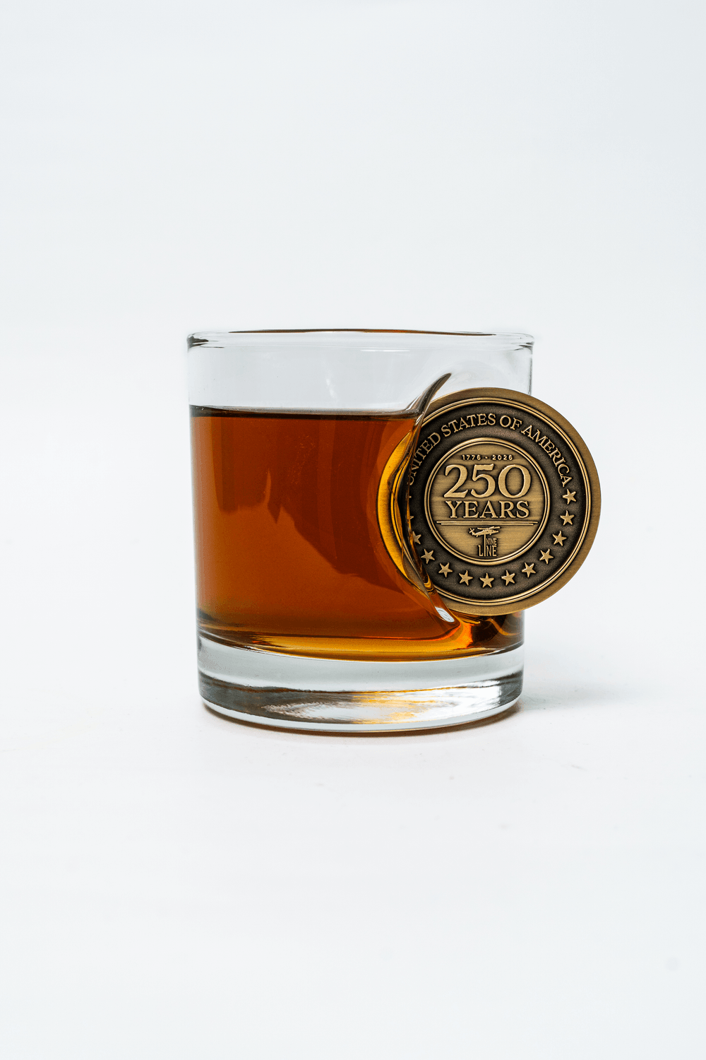250th Challenge Coin Whiskey Glass