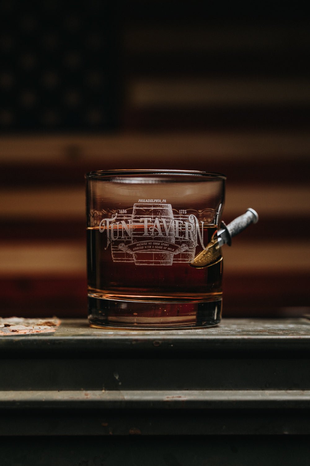Born In a Tavern American Made Whiskey Glass
