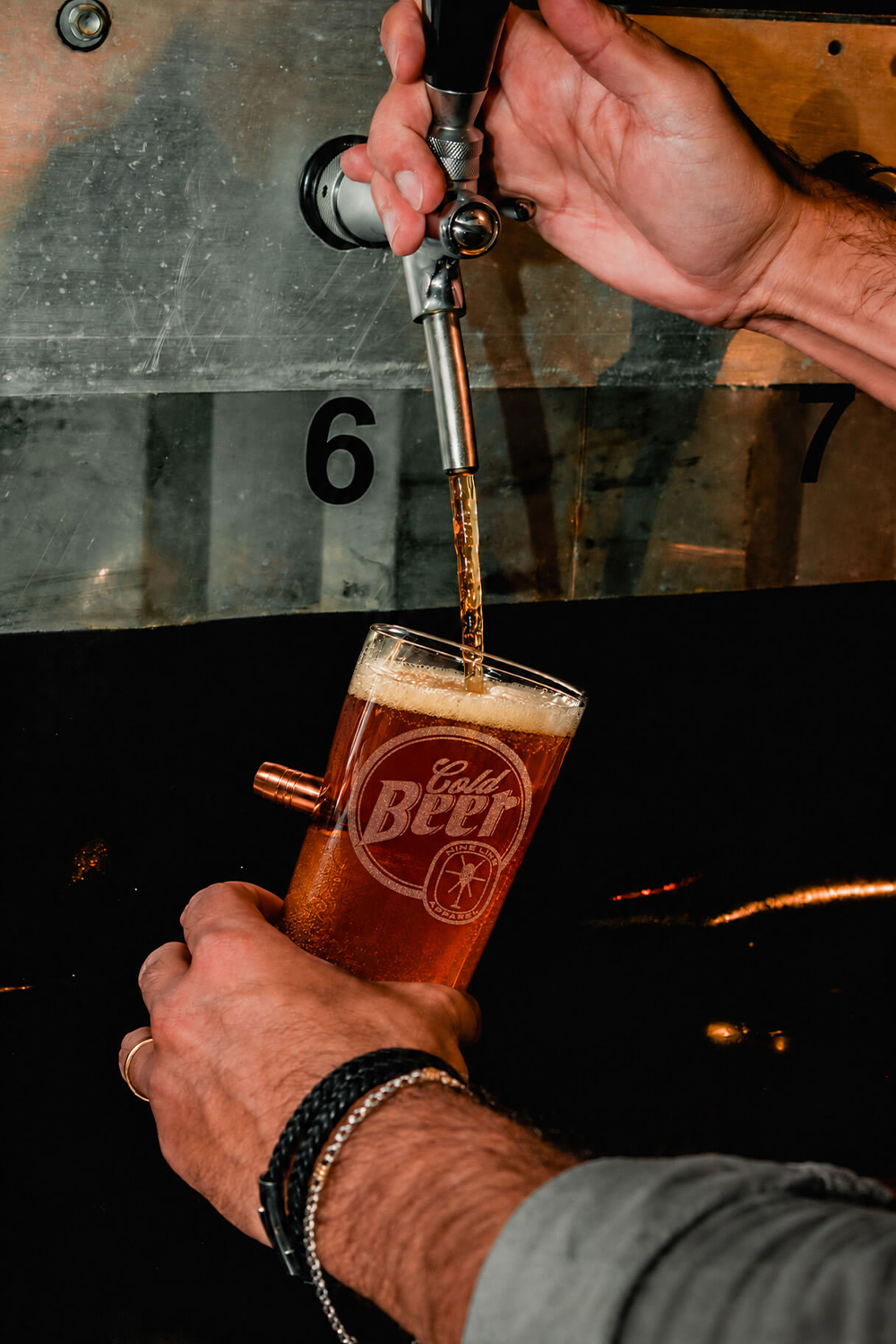 Nine Line Cold Beer 50Cal Pint Glass
