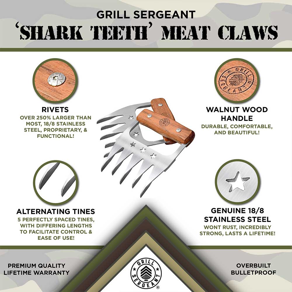 Grill Sergeant Shark Teeth Meat Claws