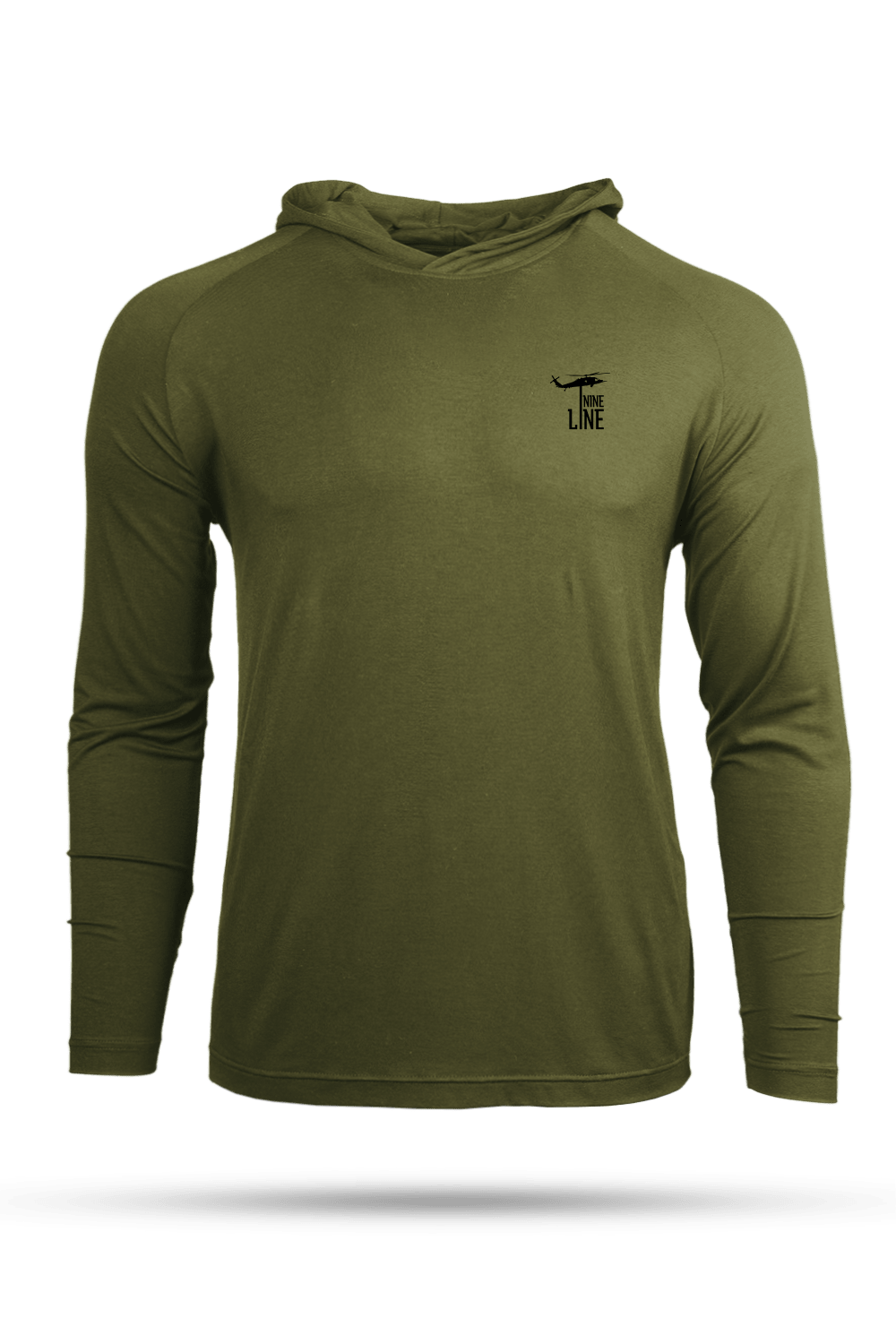 Lightweight Bamboo Hoodie with Dropline Logo, Olive / XL