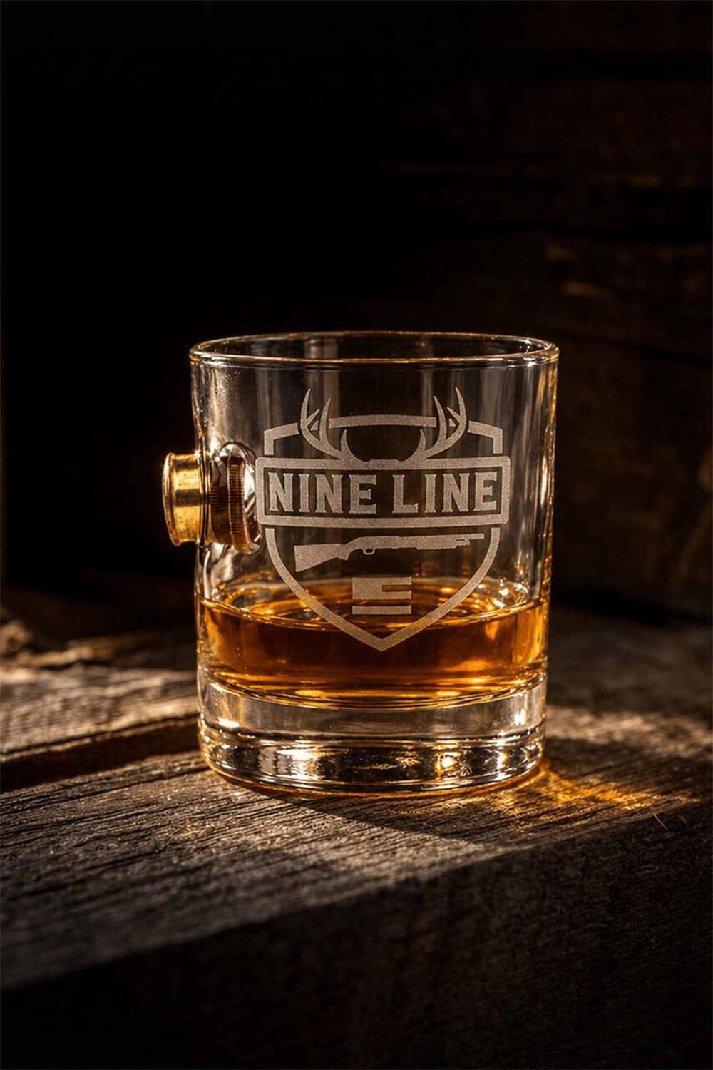 Nine Line Hunt Shotgun Shell Whiskey Glass