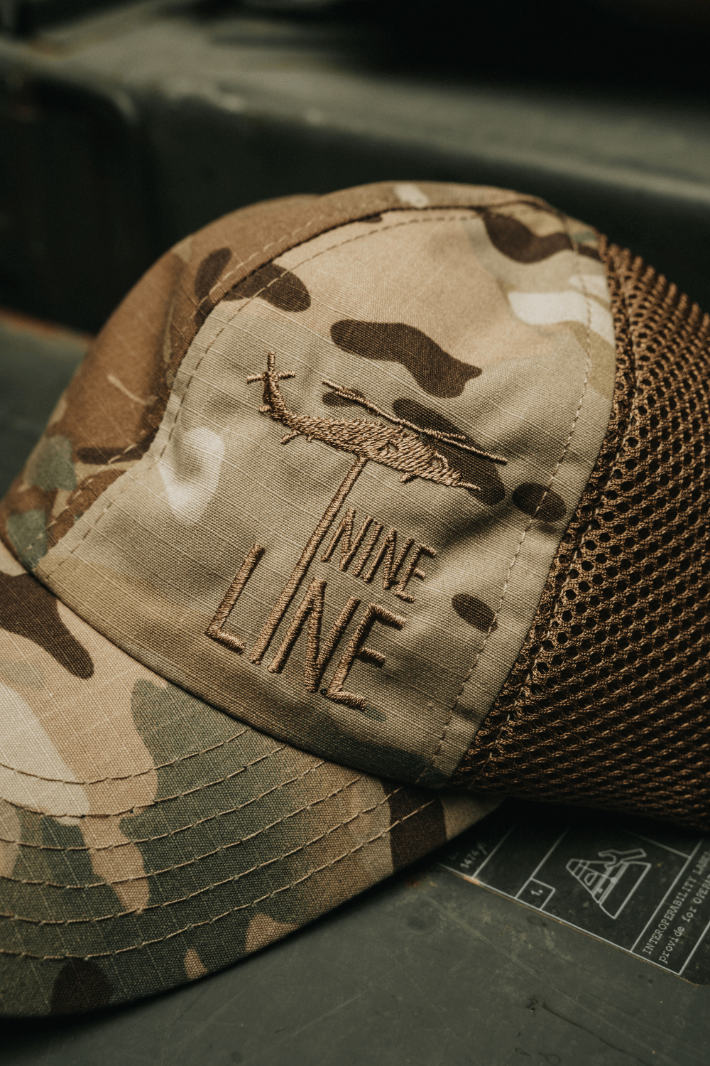 American Made Mesh Back Multicam Hat with Dropline - Nine Line Apparel