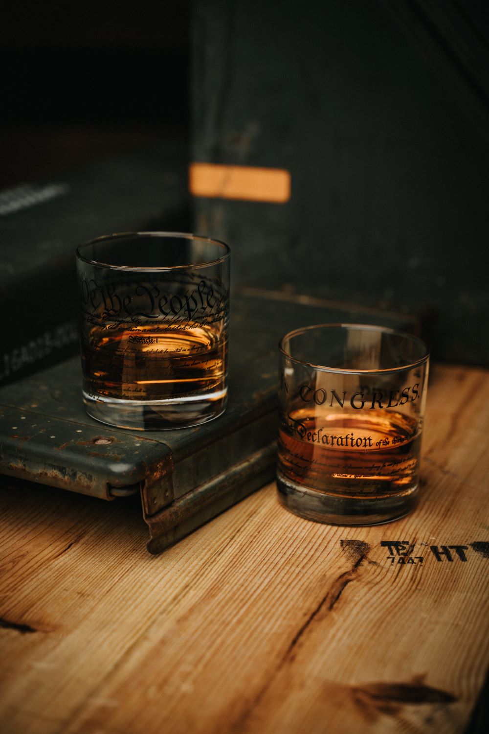 Constitution and Declaration Whiskey Glass Pair - Nine Line Apparel