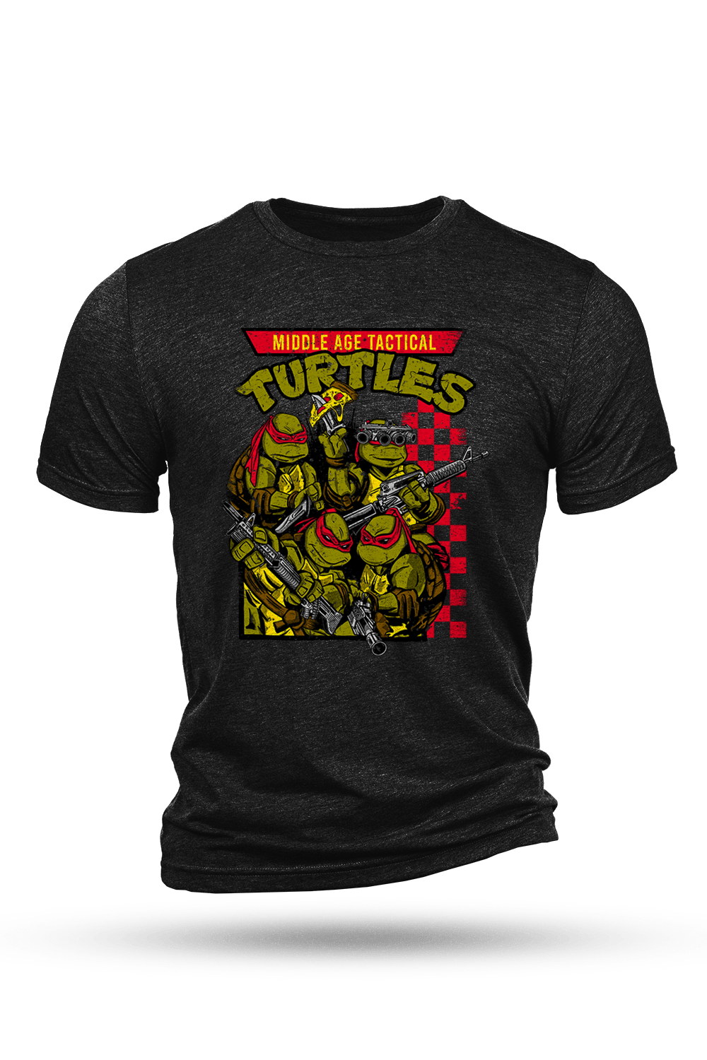 Tri-Blend T-Shirt - Tactical Turtles, L / Black