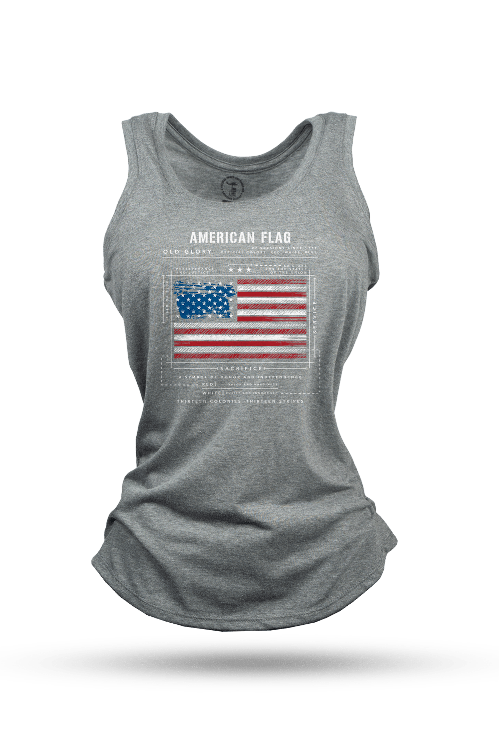 Women's Racerback Tank - American Flag Schematic - Nine Line Apparel