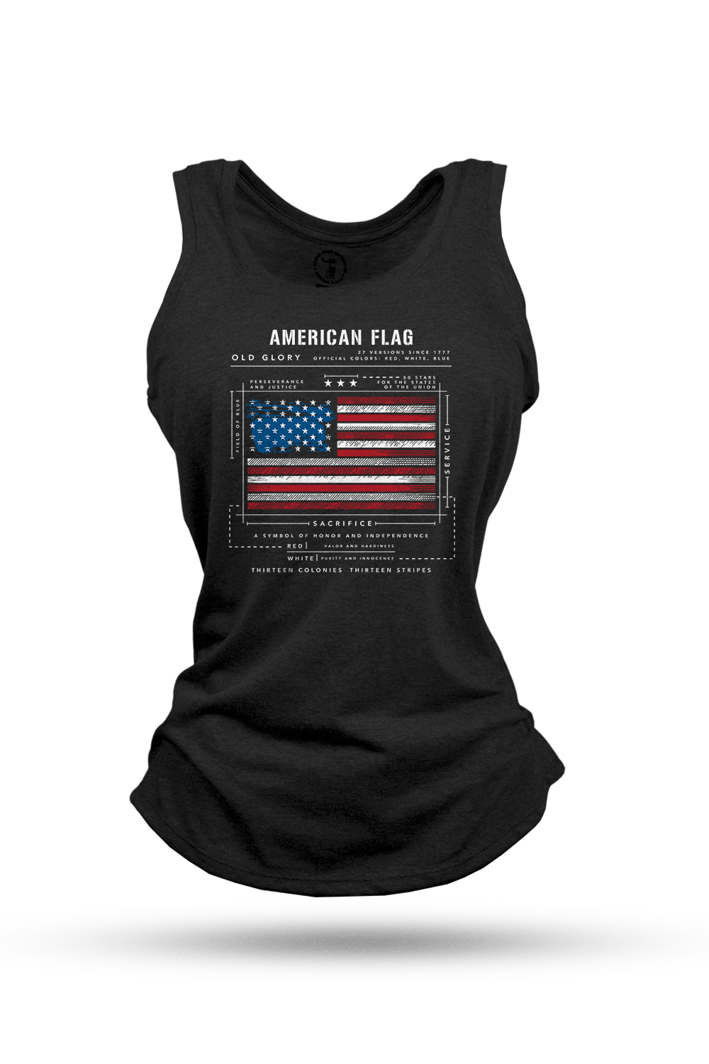 Women's Racerback Tank - American Flag Schematic - Nine Line Apparel