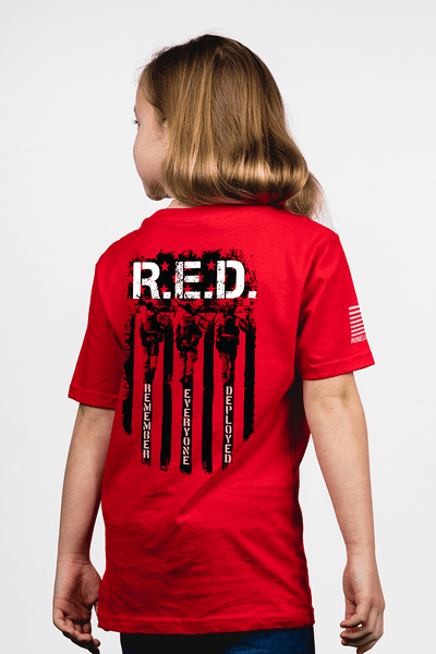 Youth T-Shirt - RED Remember Everyone Deployed - Nine Line Apparel