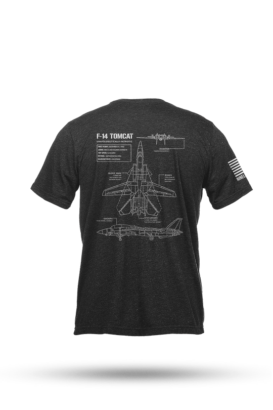 Youth Tri-Blend T-Shirt - F-14 Tomcat Schematic - Nine Line Apparel