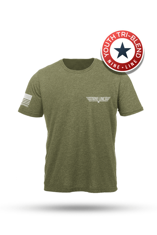 Youth Tri-Blend T-Shirt - F-14 Tomcat Schematic - Nine Line Apparel