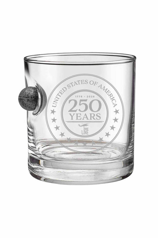 250th Anniversary American Made Musket Ball Whiskey Glass