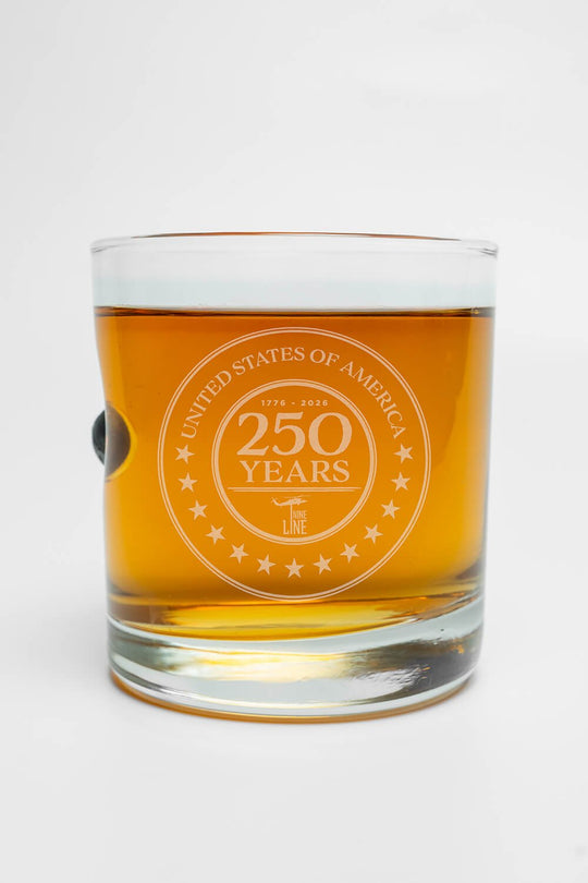 250th Anniversary American Made Musket Ball Whiskey Glass