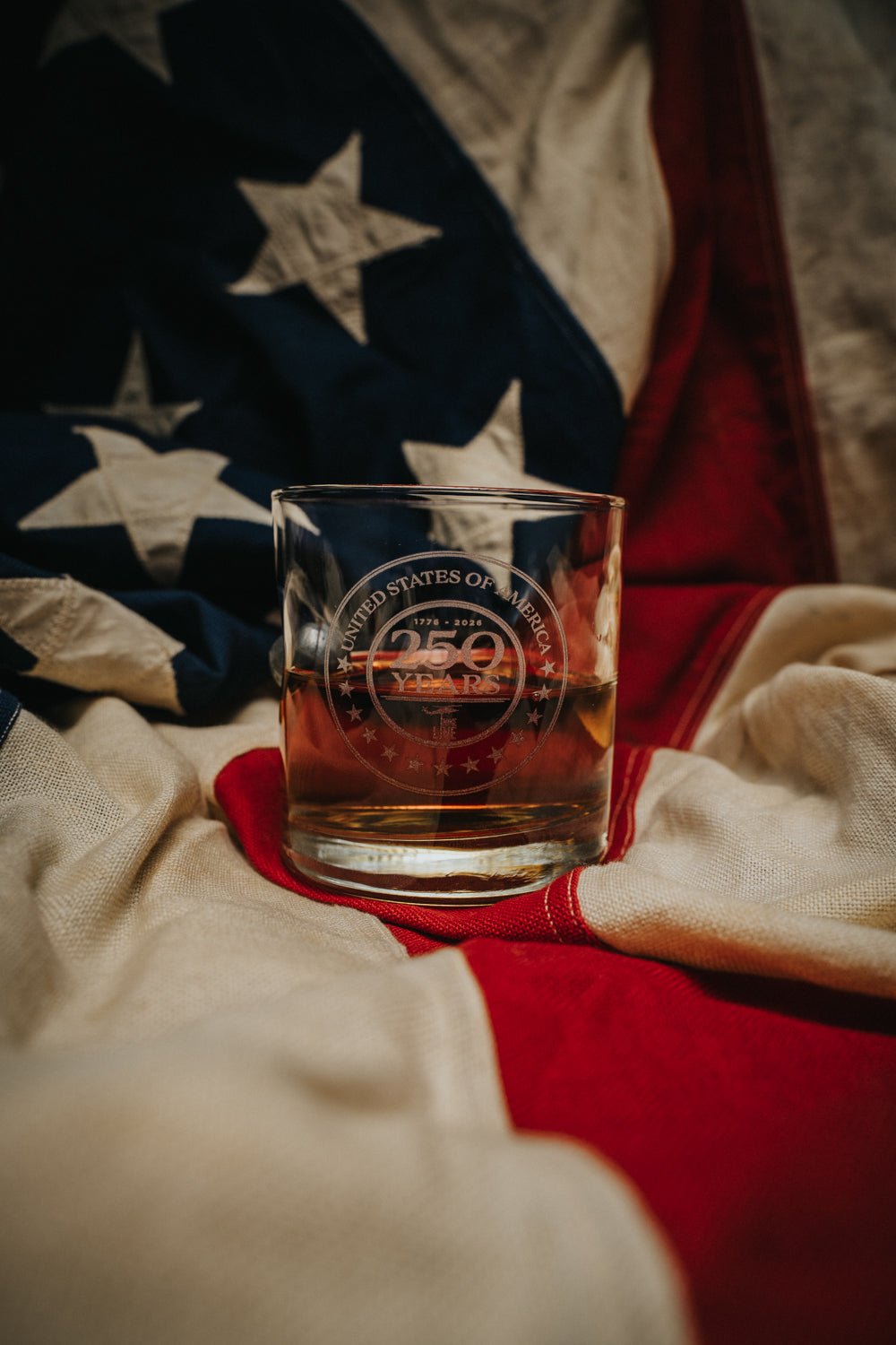 250th Anniversary American Made Musket Ball Whiskey Glass