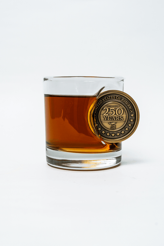250th Challenge Coin Whiskey Glass