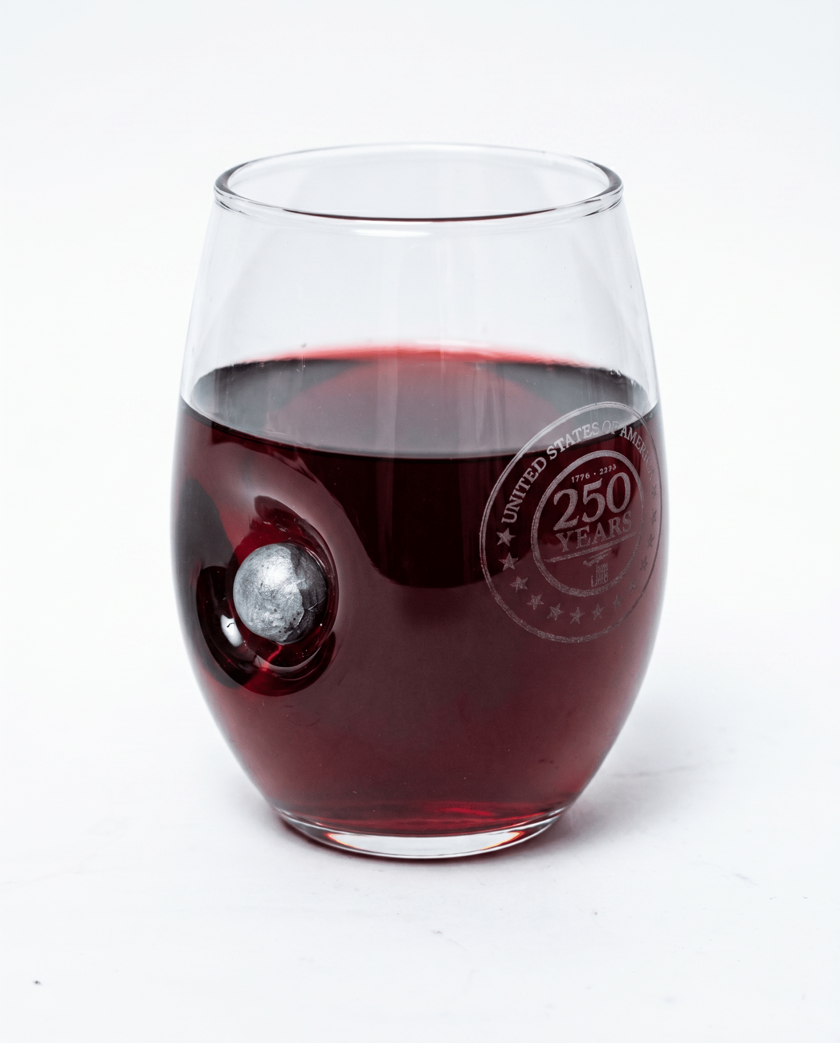 250th Musket Ball Wine Glass