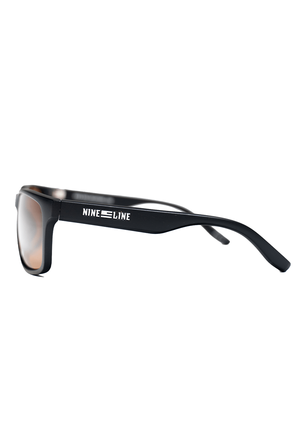 Nine Line Sunglasses Black Frame Brown Lens