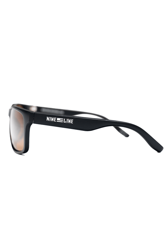 Nine Line Sunglasses Black Frame Brown Lens