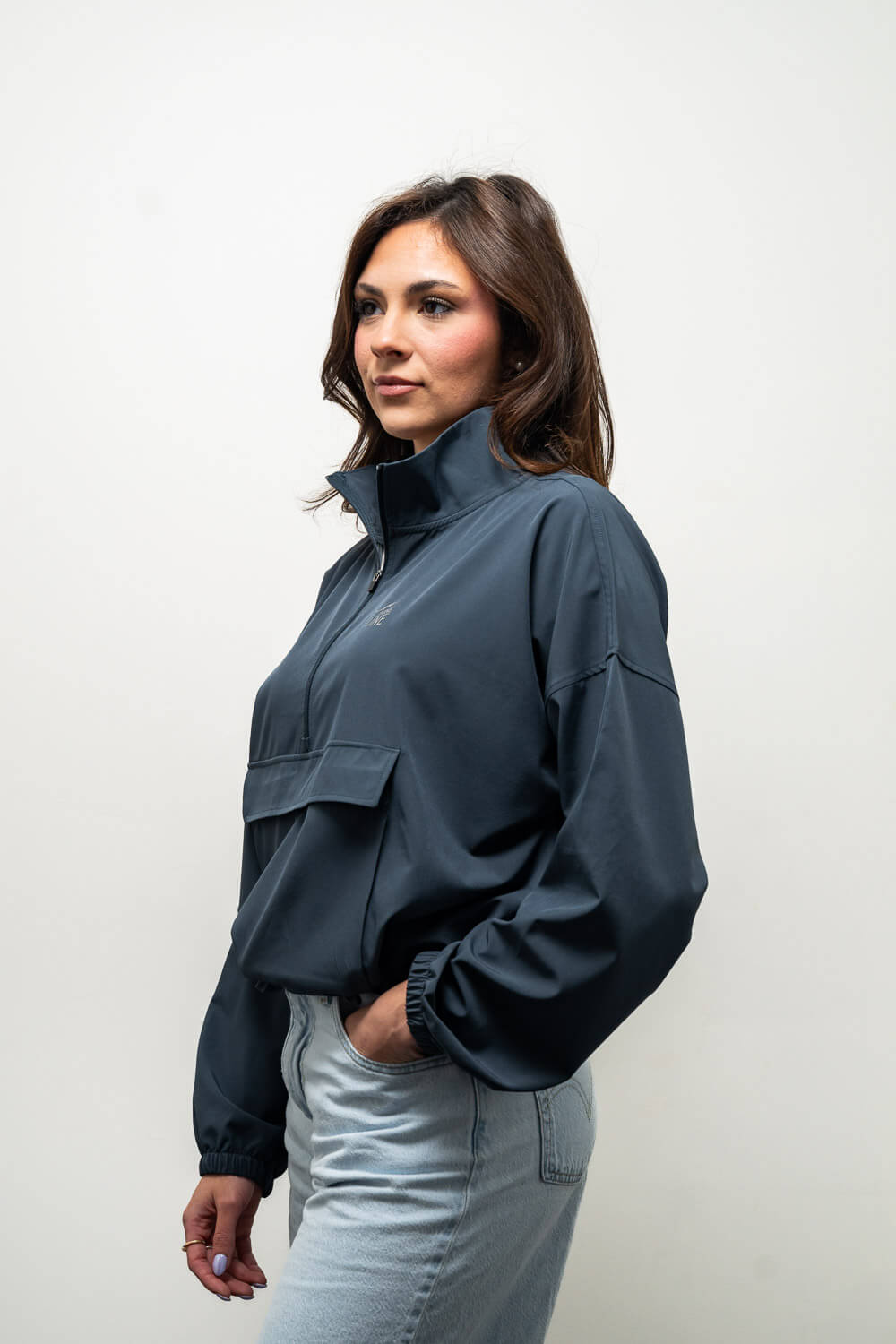 Women's 1/4 Zip Pullover Jacket - Silicone Logo