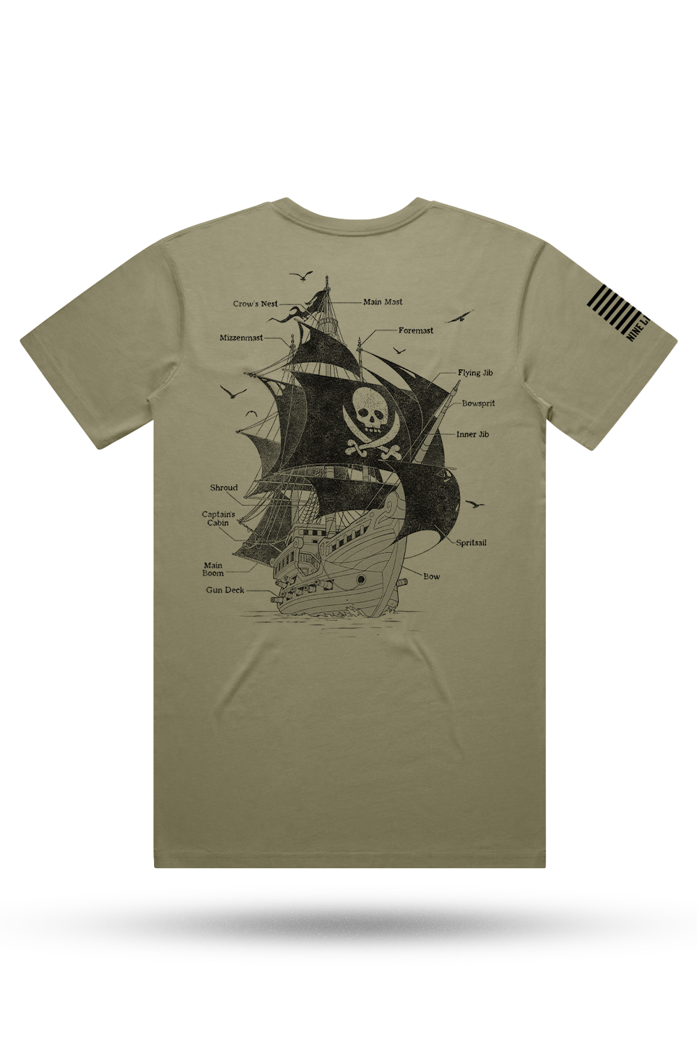 PIRATE SHIP SCHEMATIC -  T-shirt