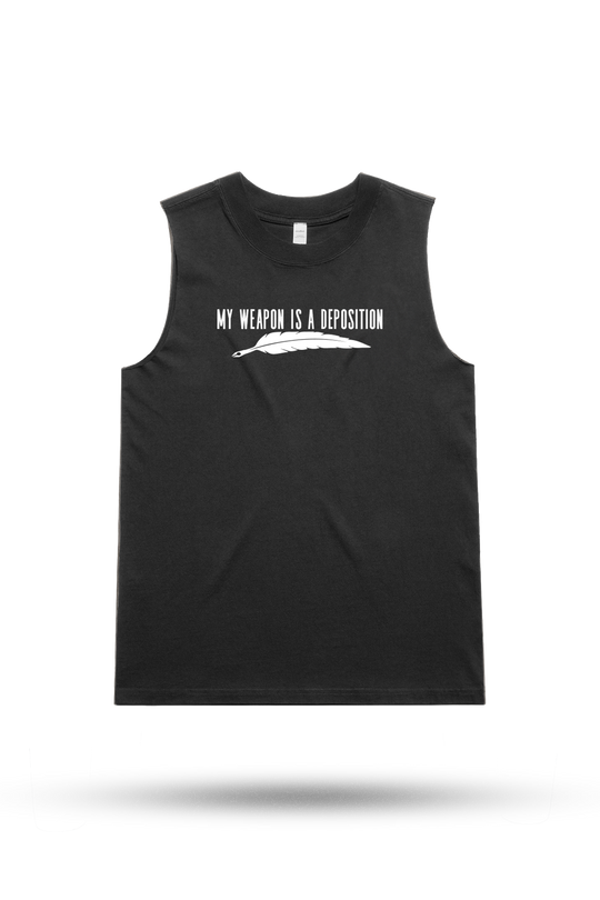 My Weapon is a Deposition - Women's Boyfriend Tank Top