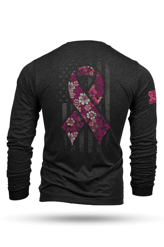 Breast Cancer Ribbon Flag 2025 - Long-Sleeve Shirt