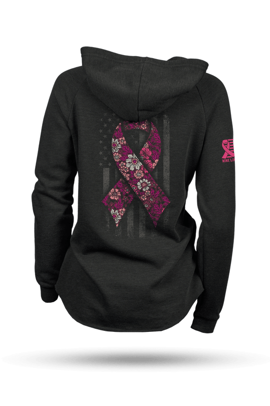 Breast Cancer Ribbon Flag 2025 - Women's Hoodie