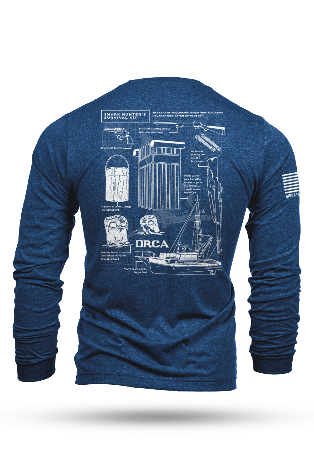 Shark Hunter Schematic - Long-Sleeve Shirt