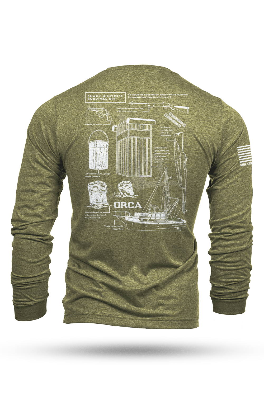 Shark Hunter Schematic - Long-Sleeve Shirt