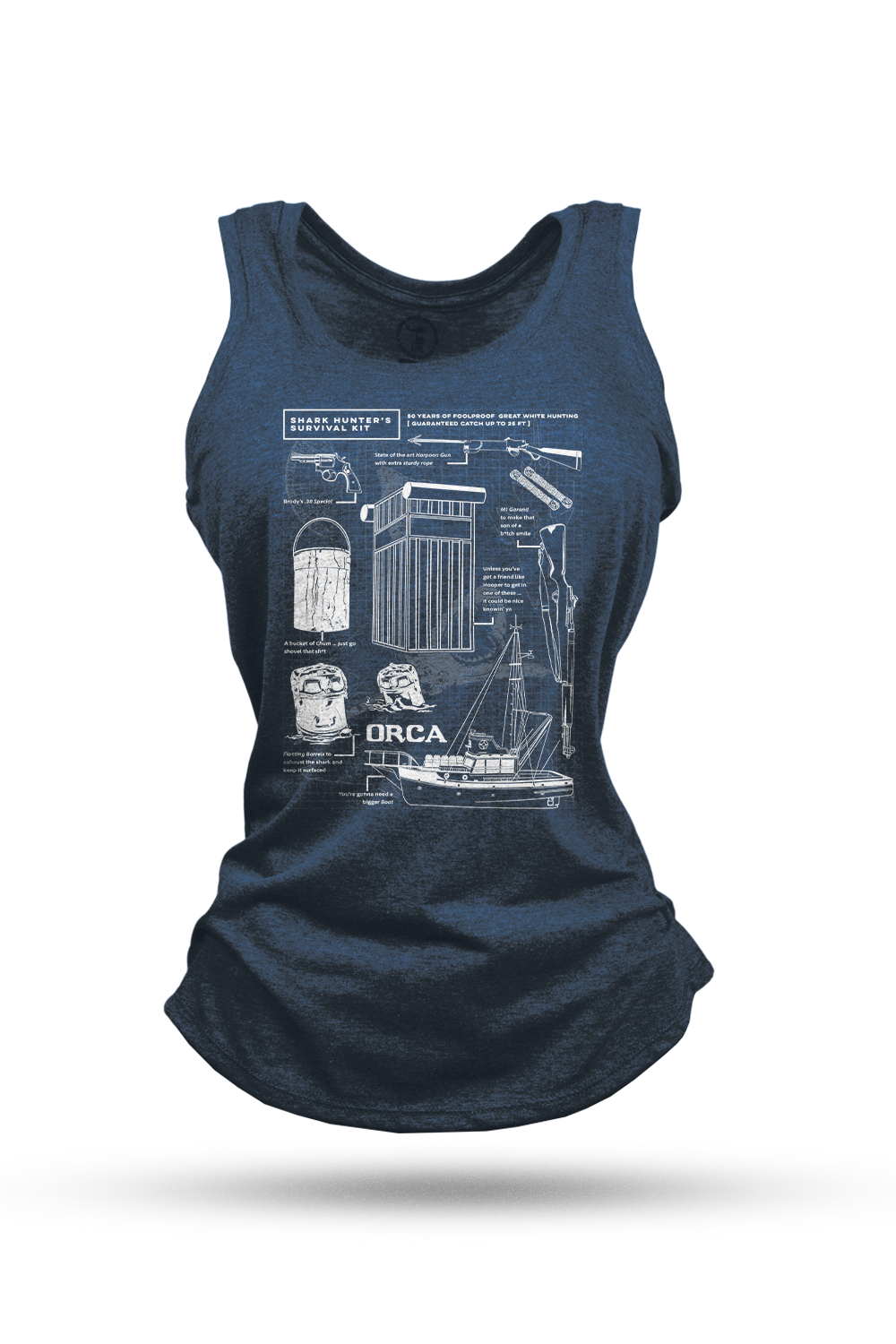 Shark Hunter Schematic - Women's Racerback Tank