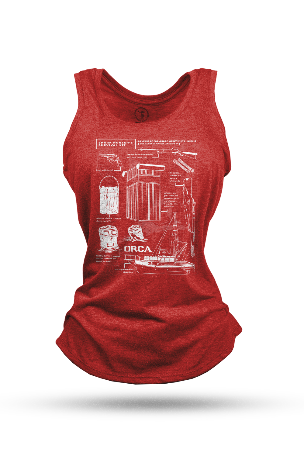Shark Hunter Schematic - Women's Racerback Tank