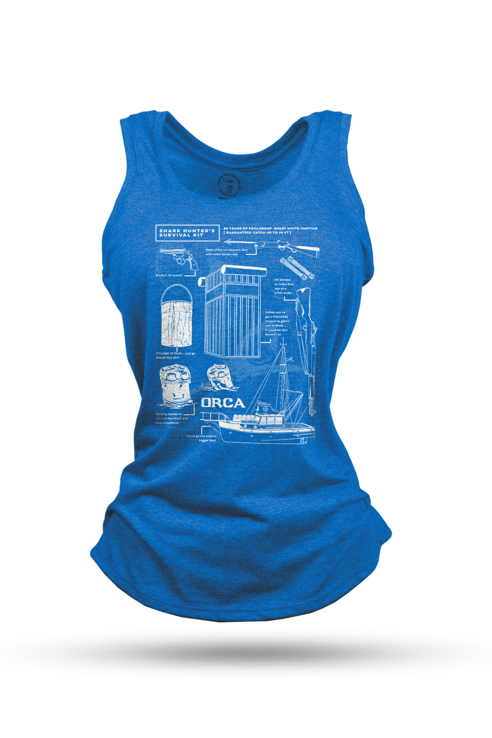 Shark Hunter Schematic - Women's Racerback Tank