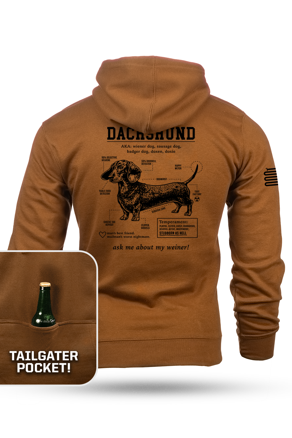 Dachshund Schematic - Tailgater Hoodie