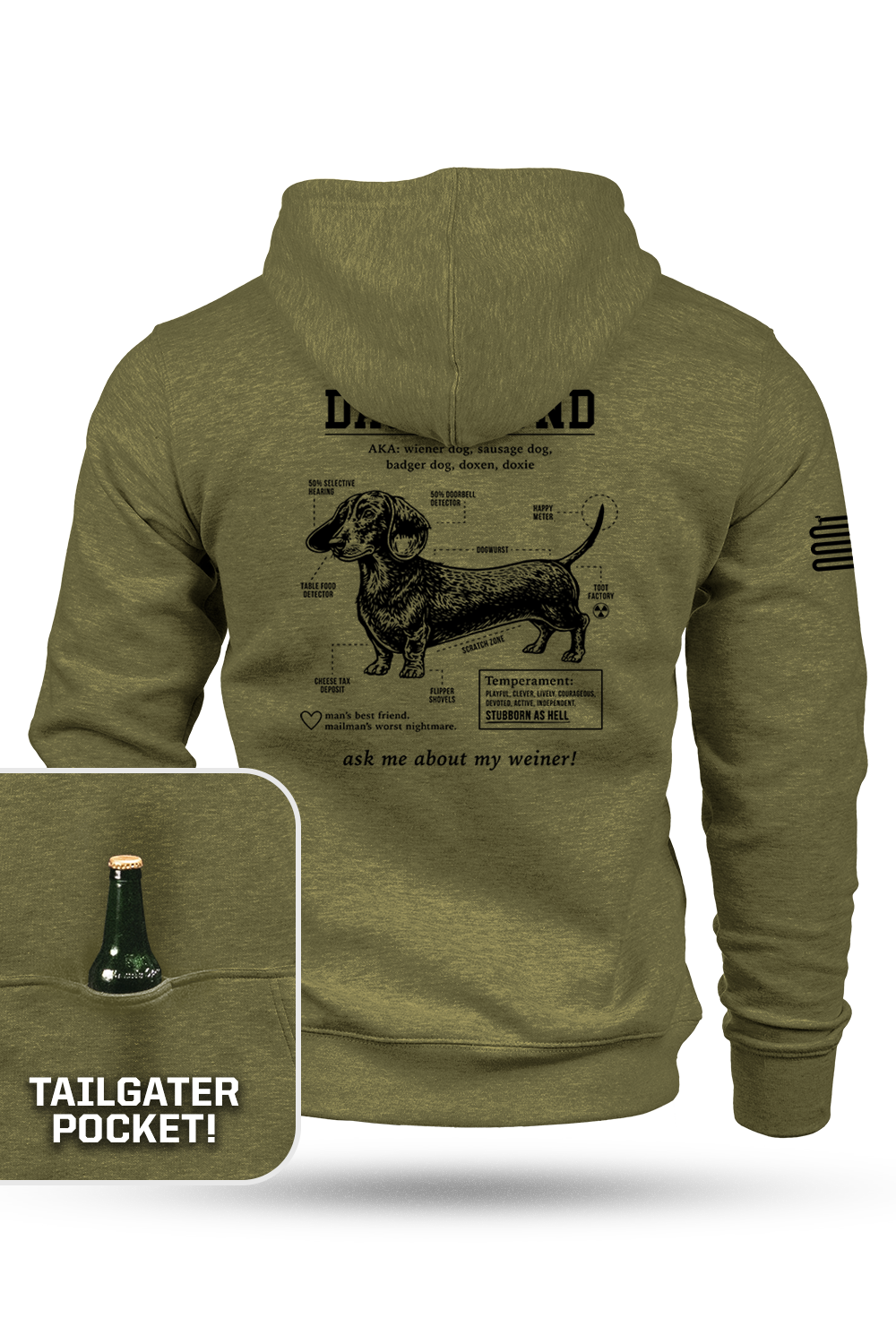 Dachshund Schematic - Tailgater Hoodie