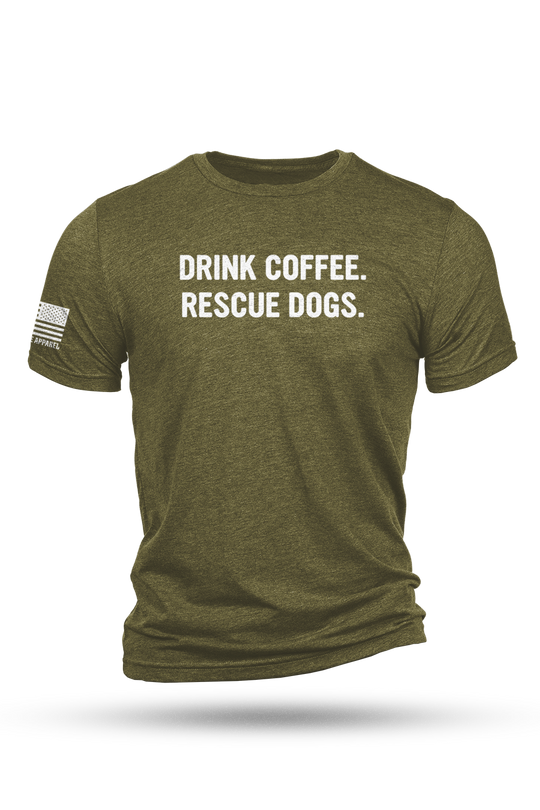 REX - Drink Coffee Rescue Dogs - T-Shirt