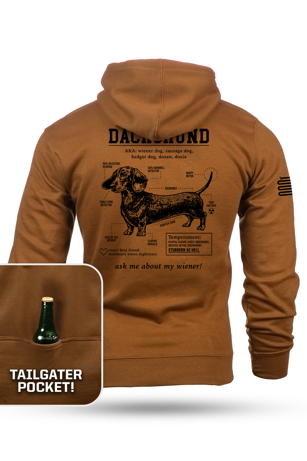 Dachshund Schematic - Tailgater Hoodie