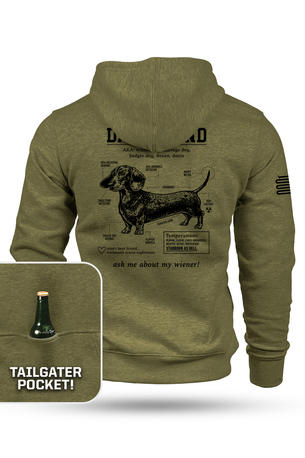 Dachshund Schematic - Tailgater Hoodie