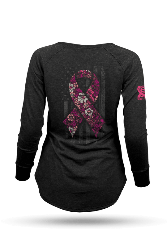 Breast Cancer Ribbon Flag 2025 - Women's Long-Sleeve Shirt
