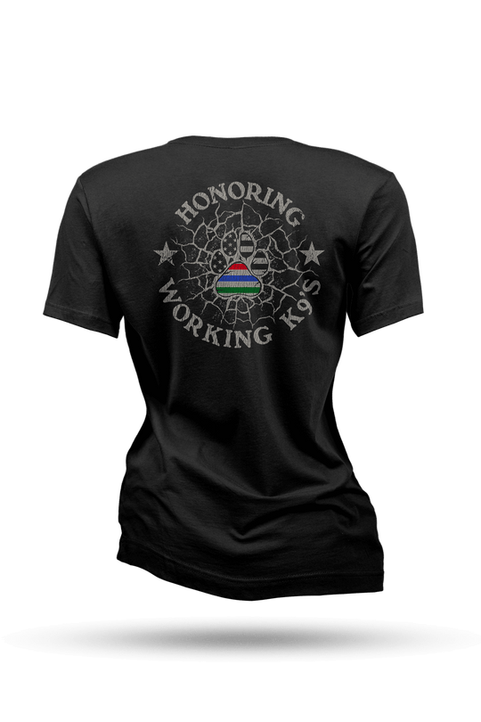 K9 Quilt of Honor - paw - Women's Relaxed Fit V-Neck Shirt