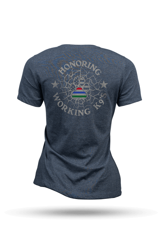 K9 Quilt of Honor - paw - Women's Relaxed Fit V-Neck Shirt