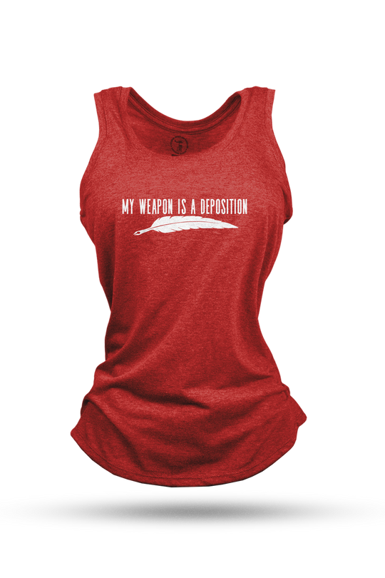 My Weapon is a Deposition - Women's Racerback Tank