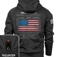 American Flag Schematic - Raglan Tailgater Hoodie