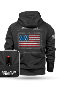 American Flag Schematic - Raglan Tailgater Hoodie