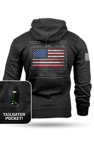 DAIRIKU 18AW AMERICA CODE HOODIE 星条旗パーカー american-flag-schematic-