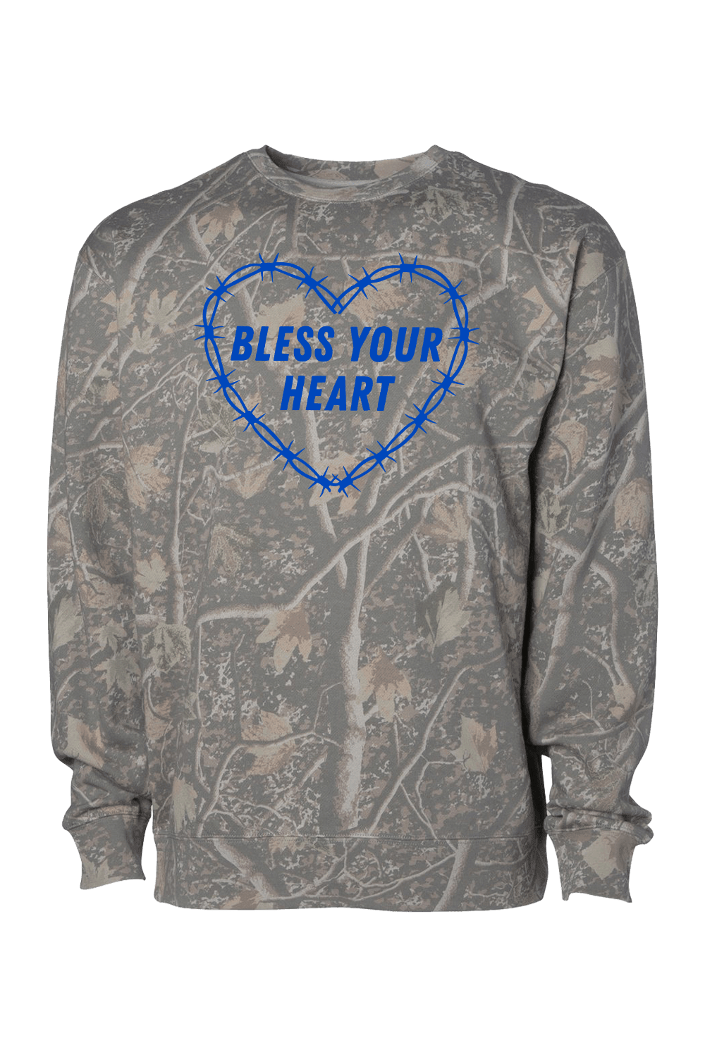 Bless Your Heart Camo Women's Long-Sleeve Crew Neck