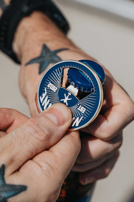 Bottle Opener Flag Challenge Coin