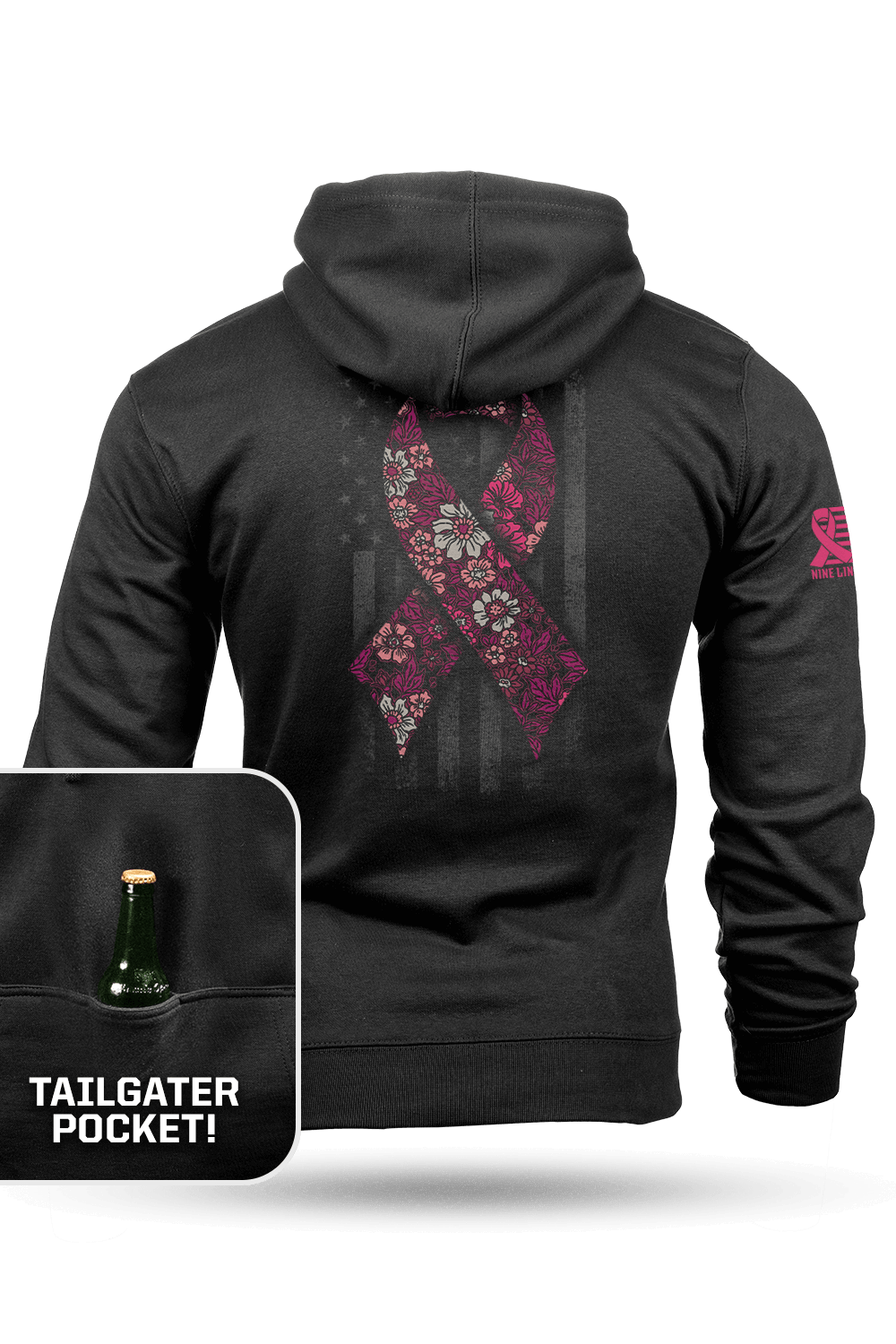 Breast Cancer Ribbon Flag 2025 - Tailgater Hoodie