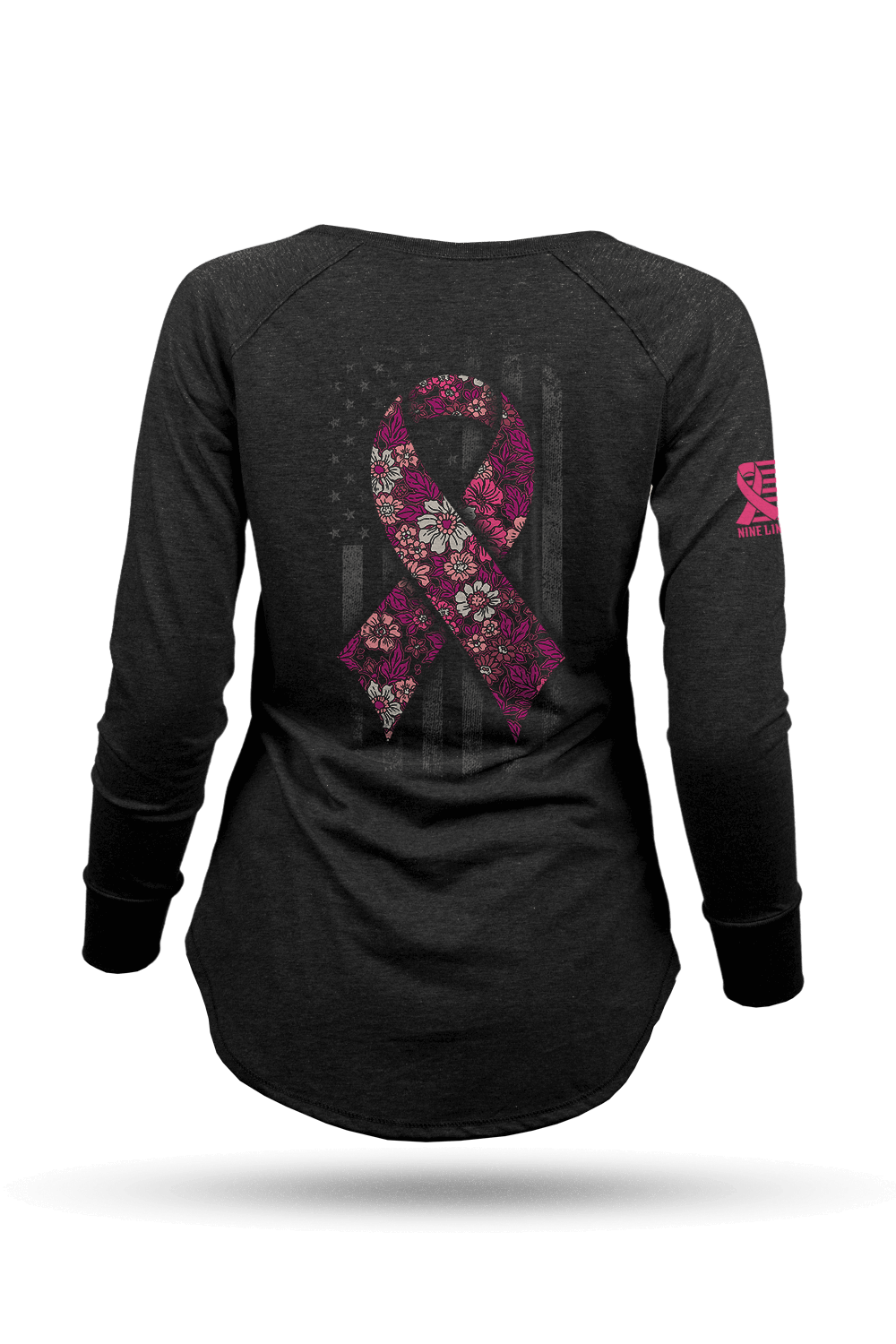 Breast Cancer Ribbon Flag 2025 - Women's Long - Sleeve Shirt