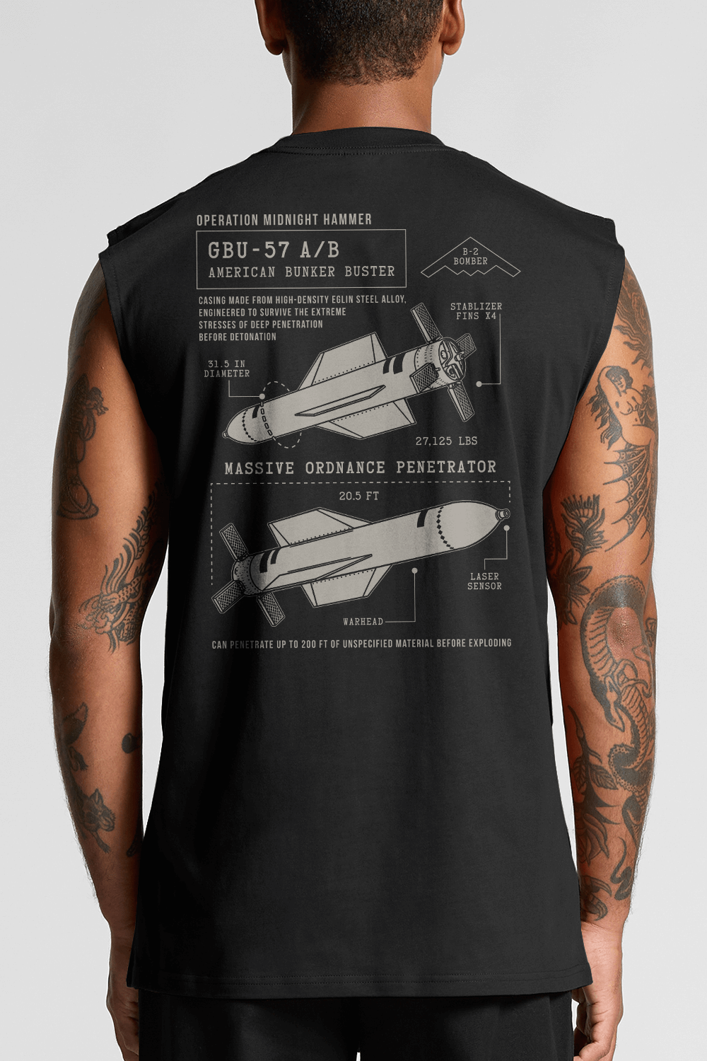 Bunker Buster Schematic - Men's Muscle Tank Top