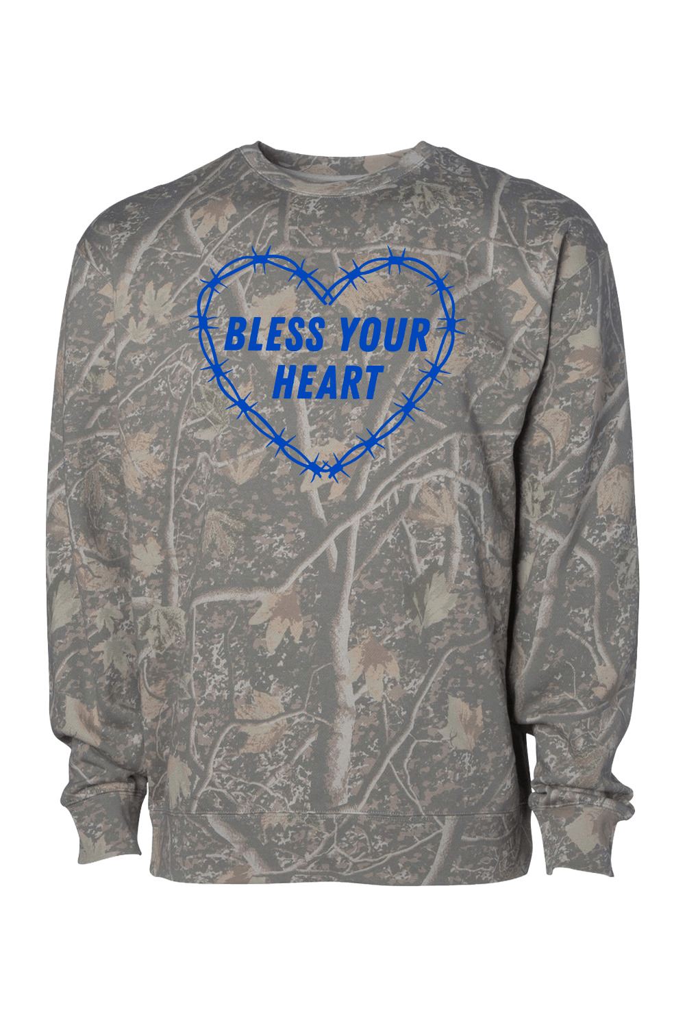 Bless Your Heart Camo Women's Long-Sleeve Crew Neck
