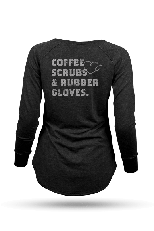 Coffee, Scrubs & Rubber Gloves - Women's Long - Sleeve Shirt
